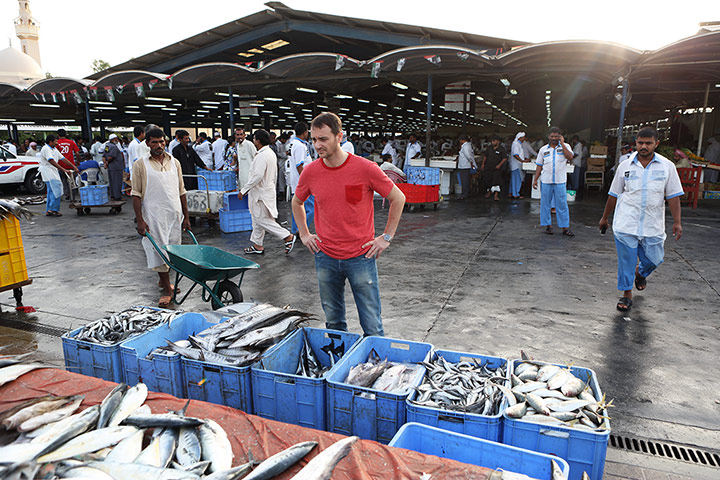 Jason Atherton: Jason Atherton at Deira Fish Market in Dubai