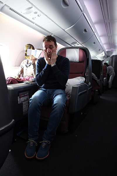 Jason Atherton: Jason Atherton during his return flight to London from Dubai