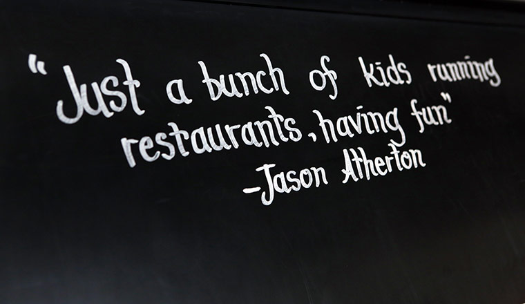 Atherton: A quote by Atherton on the wall of 22 Ships restaurant in Hong Kong