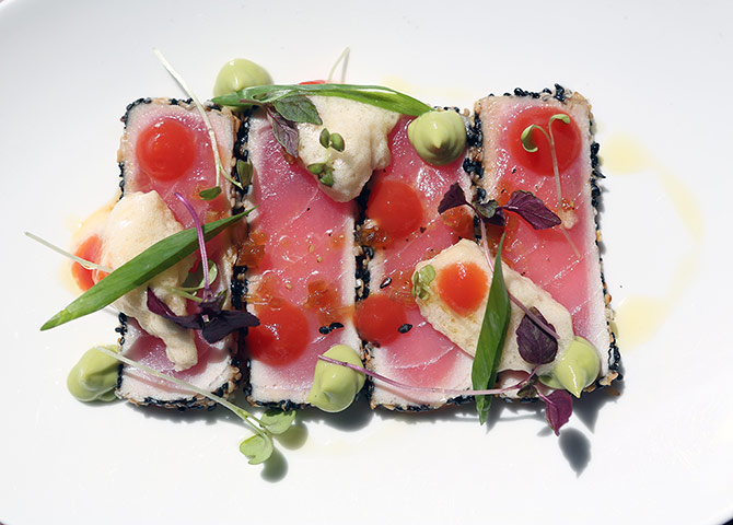 Atherton: Tuna Tataki, avocado, tomato and soy