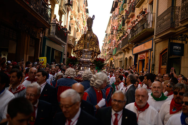 Pamplona Without The Bull: The statue of San Fermin 