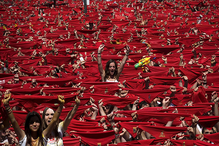 Pamplona Without The Bull: Red scarves