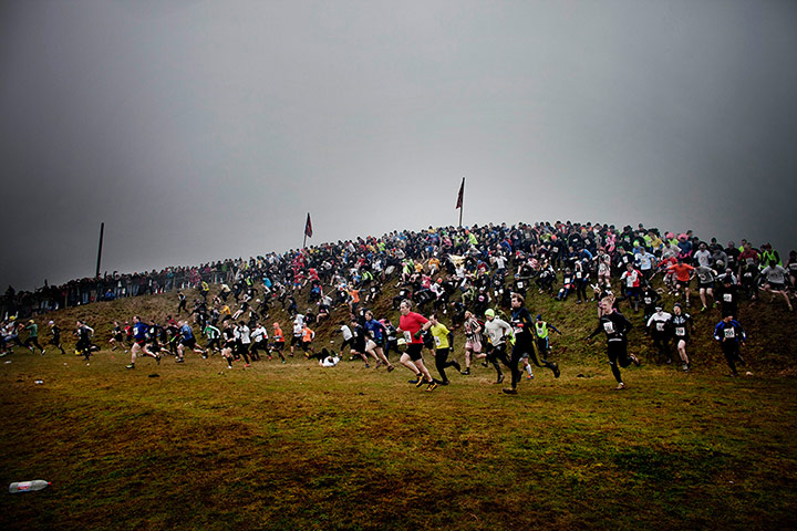 Tough Guy - Weekend: Participants of the annual Tough Guy competition begin the race