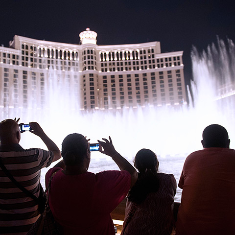 Las Vegas in pictures: Fountain at Bellagio Hotel