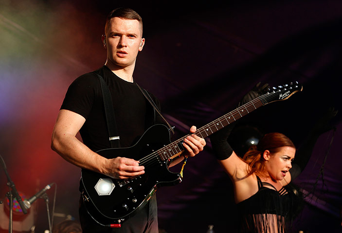Lovebox: Adam Anderson of Hurts performs on The Terrazza Stage during day three of t