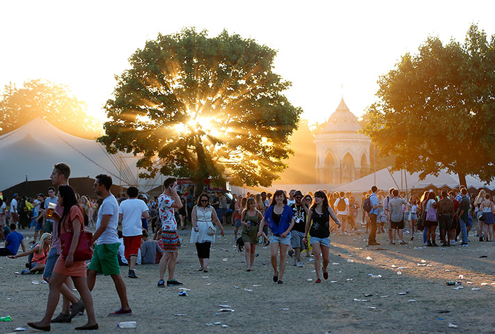 Lovebox: The sun begins to set on London's Victoria park during day one of Lovebox f