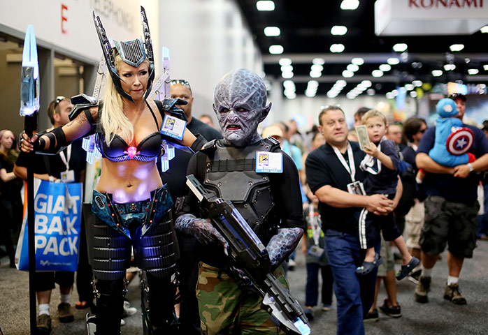 Comicon: Comic fans in costume during Comic Con