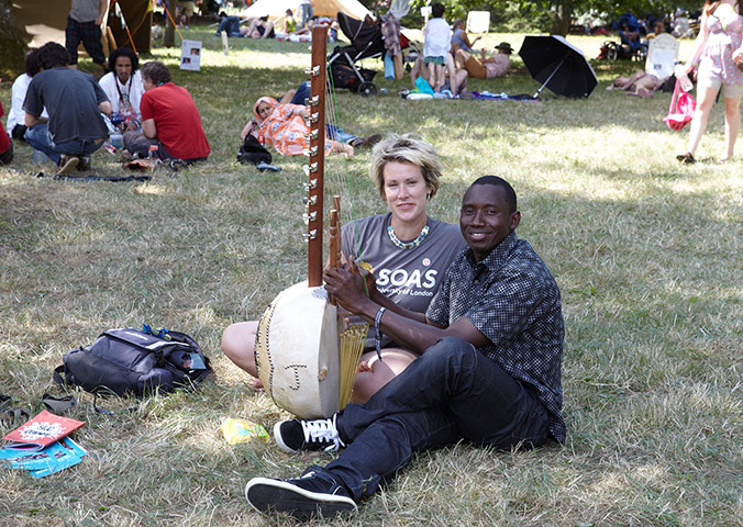 WOMAD vox pops: Sefo Kanuteh (40) from Gambia, Jude Winwood (34) from SOAS, London