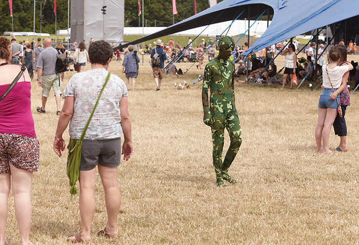 Womad: Camoflauge morph suit at womad