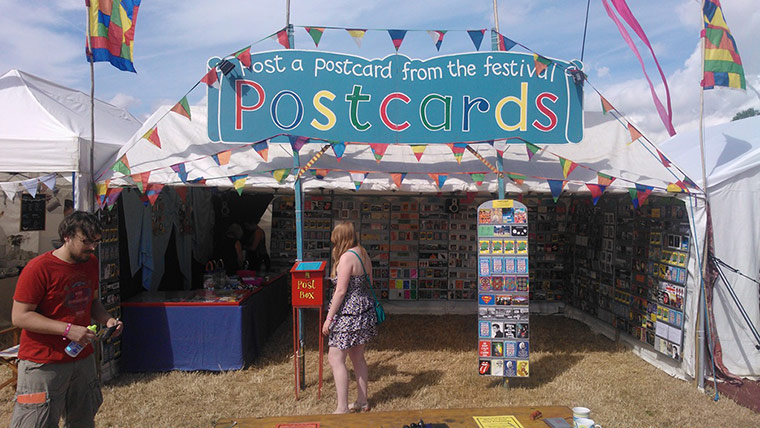 GuardianWitness WOMAD: The Festival Postcards stall at WOMAD 2013