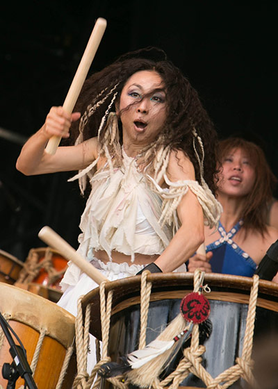 GuardianWitness WOMAD: Drummer from Gocoo, the Japanese Taiko drumming group