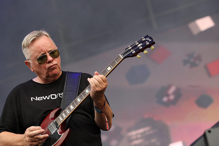 Lollapalooza: Bernard Sumner of English rock band New Order