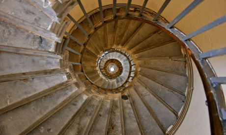 Staircase inside the Monument to the Great Fire of London