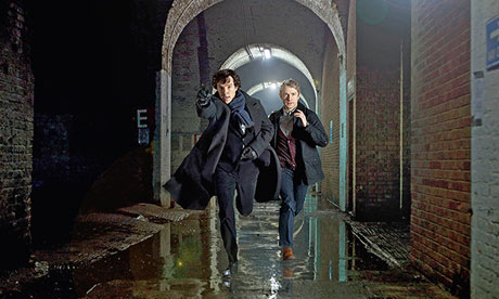 Benedict Cumberbatch with Martin Freeman in Sherlock