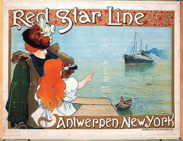 red star line: Red Star Line poster circa 1899