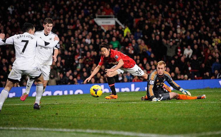 United versus Swansea: Shinji Kagawa miss