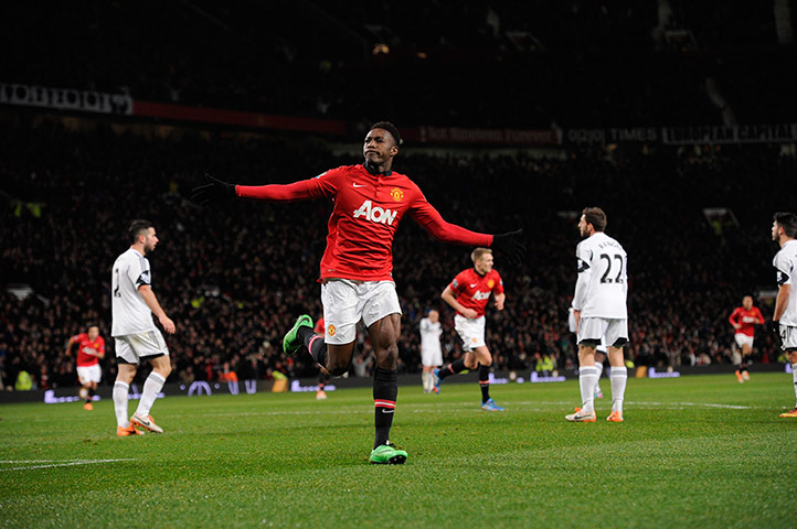 United versus Swansea: Danny Welbeck celebrates
