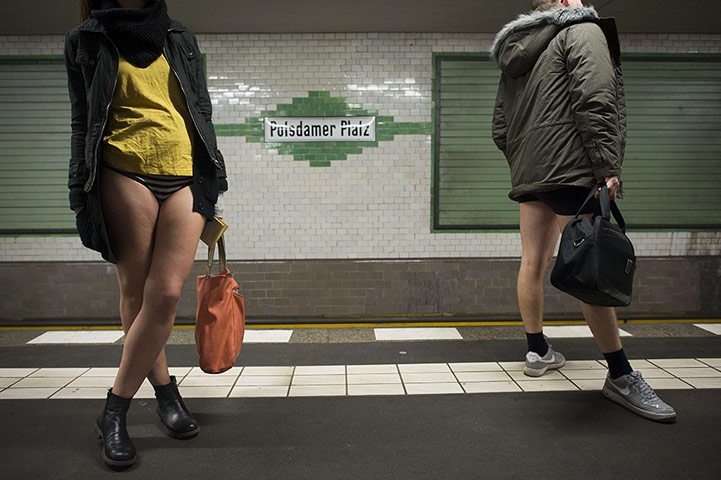 20 Photos: People take part in the 'No Pants Subway Ride'  in Berlin