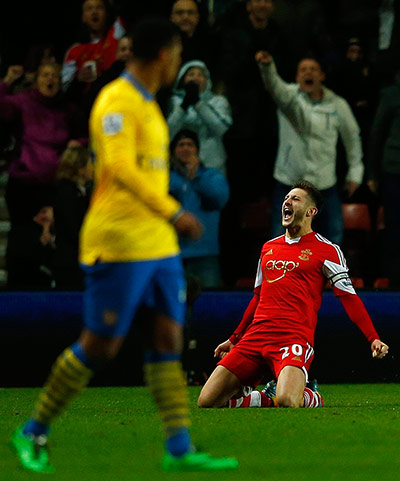 Tuesday's games: Southampton's Lallana celebrates his goal 