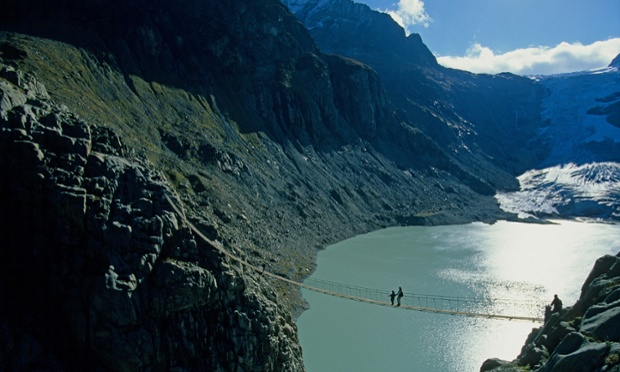 Those brave enough to walk over the bridge will enjoy a stunning view of Lake Trift, which glimmers below.