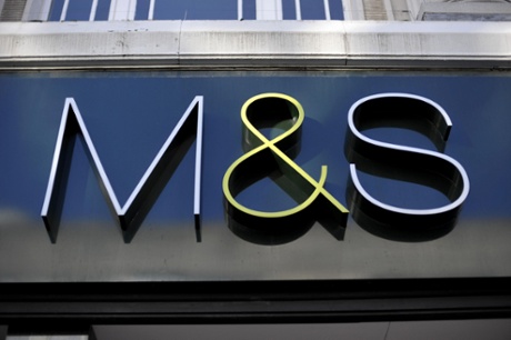 A Marks and Spencer store sign.