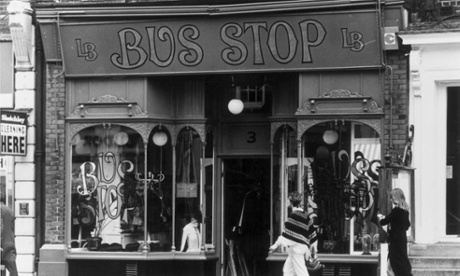 8th October 1970:  The Fashionable Bus Stop boutique in Kensington Church Street, London.