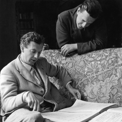 British composer Benjamin Britten, with tenor Peter Pears.