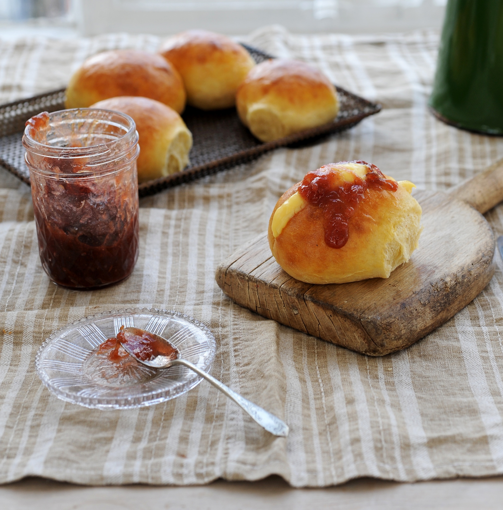 Jammed To Bursting Rubys Rhubarb And Custard Split Buns Recipe Ruby