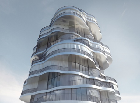 The design for Moussavi’s Les Jardin de la Lironde residential complex in Montpellier, Paris.