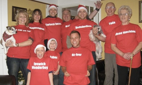 Olly Murs on Christmas morning with his family.