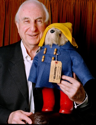 Michael Bond and Paddington Bear in 2003.