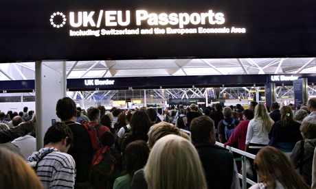 Passport control at a UK airport