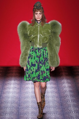 A model walks the runway during the Schiaparelli show at Paris Fashion Week