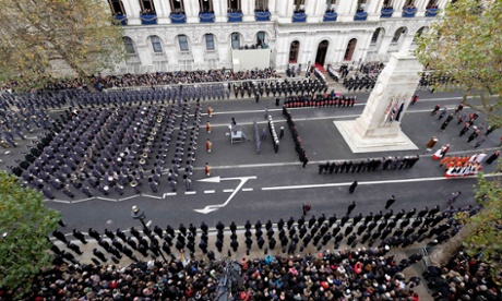 Handout photo issued by the Ministry of Defence of the annual Remembrance Sunday service at the Cenotaph memorial in Whitehall.