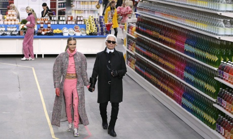 Karl Lagerfeld with Cara Delevingne