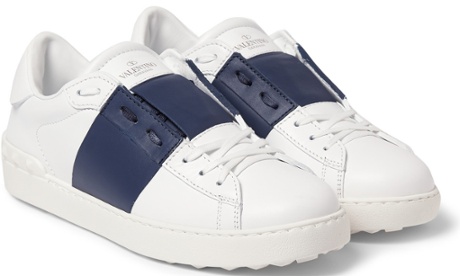 Valentino striped leather sneakers