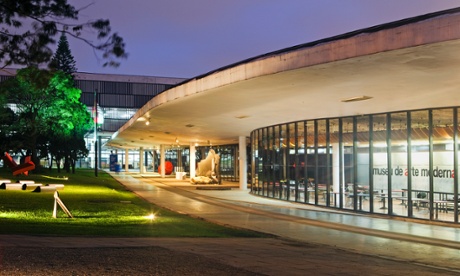 The Museum of Modern Art is Sao Paulo, Brazil, designed by Lina Bo Bardi and Oscar Niemeyer.