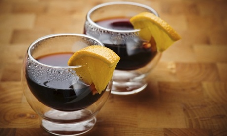 Two glasses of mulled wine.