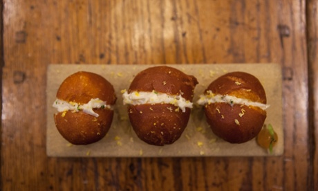 Three crab doughnuts at Adam Handling at Caxton