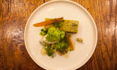 The pistachio cake with artichoke ice cream.