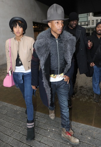 Pharrell Williams at BBC Radio 1 studios, London, Britain - 05 Feb 2014