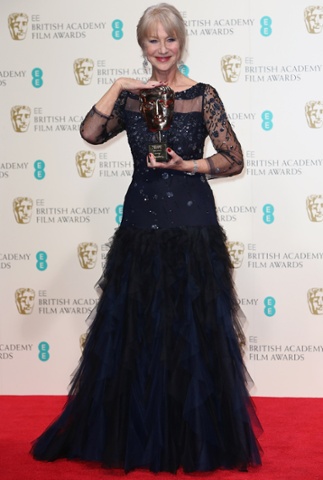 Helen Mirren with her award