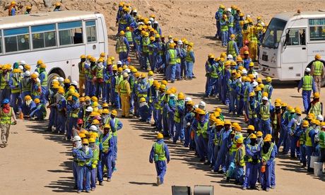 Foreign workers in Doha, Qatar