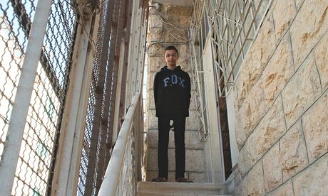 Waleed Abu Aishe, 13, at home in Hebron