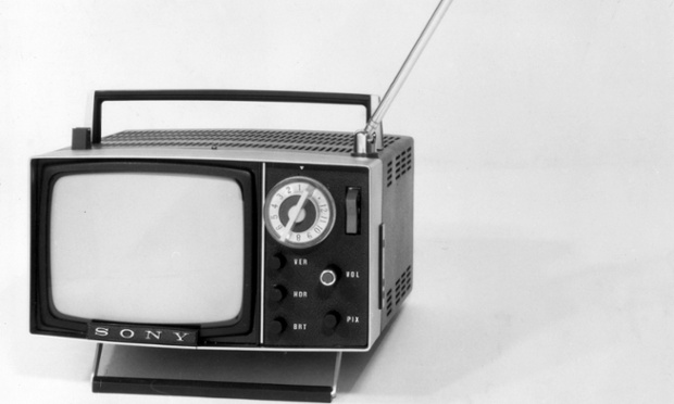 circa 1970: Sony Micro Television which can be operated by batteries.  