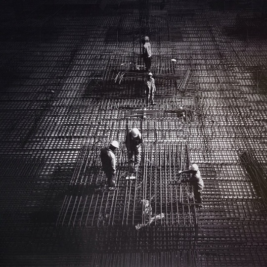 men working on a construction site