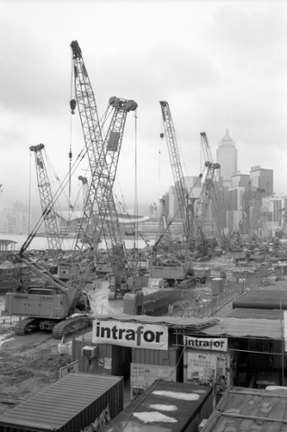 construction on reclaimed land in Hong Kong