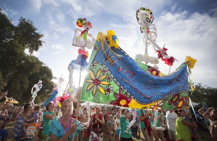 WOMADelaide festival: The Viva La Vida parade snakes through the festival on Sunday evening