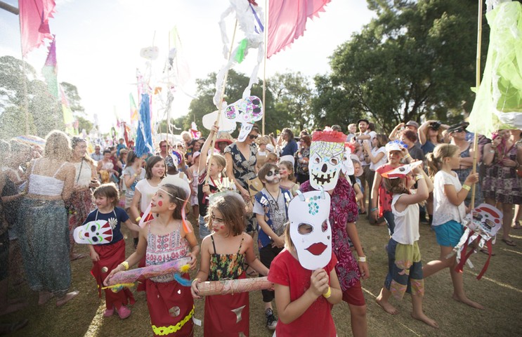 WOMADelaide festival: Children created skeleton puppets, floral skulls and masks