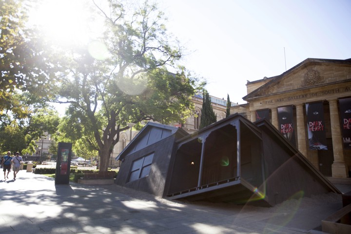 Adelaide Festival 2014: Landed by Ian Strange, shown outside of the Art Gallery of South Australia